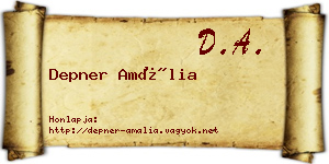 Depner Amália névjegykártya
